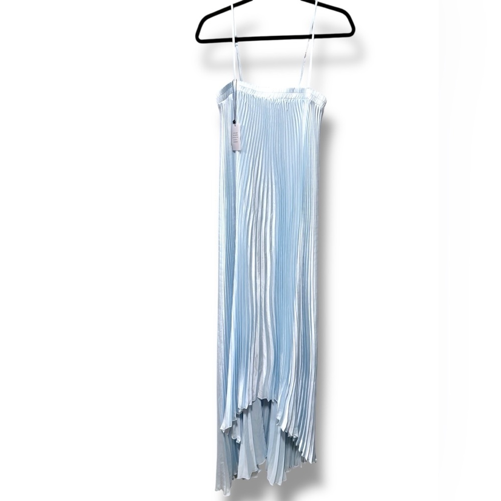 NWT Lovers + Friends Mae Gown Baby Blue Crimped Long Maxi Dress Size Medium - Picture 8 of 12